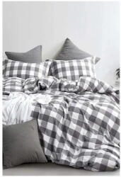 Mila Home Fehér-szürke kétszemélyes-hosszabbított pamut ágyneműhuzat lepedővel 200x220 cm - Mila Home