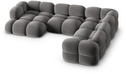 Cosmopolitan Design Szürke bársony sarokkanapé (jobb oldali-U alakú) Loretto - Cosmopolitan Design