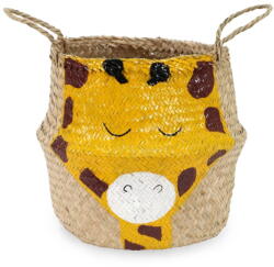 Compactor Sárga-natúr színű tengerifű játéktároló kosár ø 30x28 cm Giraffe - Compactor