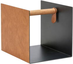 LIND DNA Fekete-natúr színű dekoratív fém-öko bőr tárolódoboz 32x38x31 cm Bull - LIND DNA