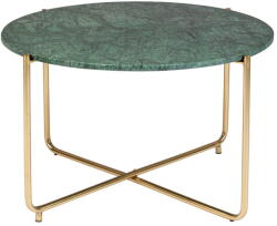 White Label Living Zöld-aranyszínű kerek dohányzóasztal márvány asztallappal ø 70 cm Timpa - White Label