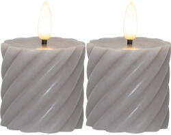 Star Trading Flamme Swirl Antique 2 db szürke LED viaszgyertya, magasság 7, 5 cm - Star Trading