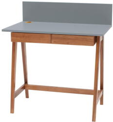 Ragaba Luka Oak szürke íróasztal kőrisfa lábakkal, hossz 85 cm - Ragaba