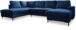 Miuform Sötétkék kordbársony kinyitható sarokkanapé (bal oldali) Lofty Lilly - Miuform - bonami - 701 240 Ft