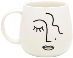 Sass & Belle Abstract Faces fehér porcelán bögre - Sass & Belle