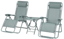 Mirpol Delux 2x nyugágy és asztal szett zöld V2 (5905610252434)