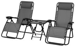 Mirpol Delux 2x nyugágy és asztal szett szürke (5905610252410) - buildox