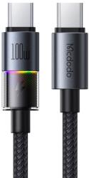 Mcdodo - Adatkábel (CA-8200) - 7 színes LED fénnyel, USB-C - USB-C, 100W, 5A, 1.2m - Fekete