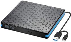 RayCue külső CD/DVD író/olvasó USB 3.0, Type-C csatlakozóval