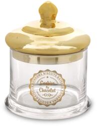 DecoDepot Üveg cukorka doboz arany tetővel, 16x13x13 cm (59024443)