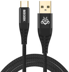 BeeGeek SMAN42-1M USB/USB-C(Type-C) 1m fekete töltő kábel