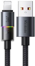 Mcdodo Data Cable Mcdodo CA-8170 Színes Fényekkel, USB-A - Lightning, 3A, 1.2m - Fekete