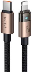 Mcdodo Data Cable Mcdodo CA-6941, USB-C to Lightning, Átlátszó kábel, 36W, 1.2m, Töltőfénnyel - Desert Gold