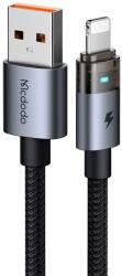 Mcdodo - USB-A to Lightning Átlátszó Kábel Töltőfénnyel, 1.2m - Fekete (CA-6910) Adatkábellel
