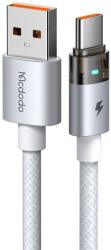 Mcdodo Data Cable Mcdodo CA-6892 Töltőkábellel és Töltésjelző Fénnyel, USB-C - USB-A, Átlátszó Kábel, 6A, 1.2m, Fehér