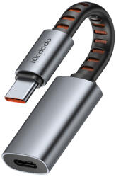 Mcdodo Audio Adapter (CA-4870) - Lightning to Type-C, 2A, 24W, 480Mbps, OTG, Gyors töltés támogatása, Hívásfunkció, 0.1m - Szürke Mcdodo