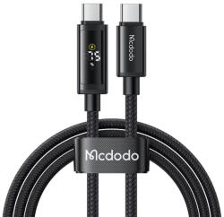 Mcdodo USB-C - USB-C Fekete Mcdodo Data Cable (CA-8000), Dupla LED Kijelzővel, 100W, Gyors Töltés, 1.2m