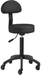 ACTIVESHOP Fodrász - kozmetikus munkaszék háttámlával D026 fekete