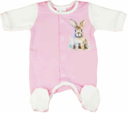 Asti Vékony, pamut, elöl patentos kislány rugdalózó Nyuszi mintával