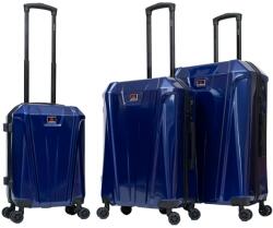 Aventor Bőrönd Szett Aventor AV103, 1 kézipoggyász és 2 feladott poggyász, polikarbonát, TSA zárral, 4 dupla 360°-os kerékek, sötétkék