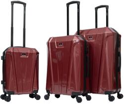 Aventor Bőrönd Szett Aventor AV103, 1 kézipoggyász és 2 feladott poggyász, polikarbonát, TSA zárral, 4 dupla 360°-os kerékek, bordó