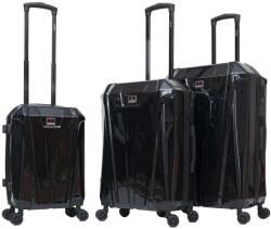 Aventor Bőrönd Szett Aventor AV103, 1 kézipoggyász és 2 feladott poggyász, polikarbonát, TSA zárral, 4 dupla 360°-os kerékek, fekete
