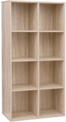 VASAGLE 8 kockás tároló könyvespolc, szabadon álló könyvespolc, tölgy (LBC024NLV1) - pepita