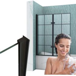  Hamilton Kád Paraván 2 Szárnyú 100x150 Fix Fekete