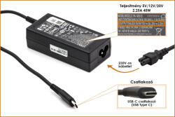 Acer 45W USB-C (5V/12V/20V 2.25A) Type-C gyári új töltő (ADP-45PE)