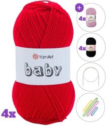 YARNART Baby SET 156 Red Kötőfonal (Baby 156 RED SET)
