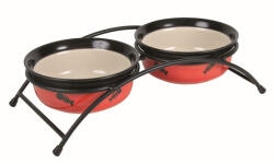 TRIXIE Eat On Feet kerámia tál szett 2x0, 3l/12cm piros/fekete/krém