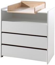 Vipack Бял нисък детски скрин от масивен бор с маса за преповиване 90x106 cm KIDDY - Vipack (KICO1814)