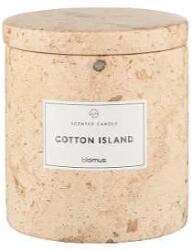 Blomus (Германия) Ароматна свещ BLOMUS FRABLI с аромат Cotton Island - Ø8 х h9 см - цвят травертин (BLOMUS 65449)