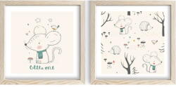 Wallity Детски картини в комплект от 2 броя 33x33 cm Little One - Wallity (615LBY1144)