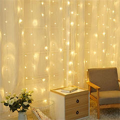 Modee LED fényfüggöny ablakra, 300 LED (3 méter széles, 3 méter magas) meleg fehér (ML-C3006)