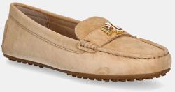 Lauren Ralph Lauren velúr mokaszin Barnsbury bézs, női, lapos talpú, 802821629026 - bézs Női 39.5