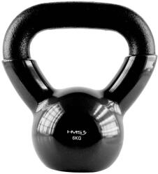 HMS Vinyl bevonatú öntöttvas kettlebell HMS KNV 6 KG fekete
