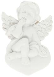  Dekoráció angyal szíven ülő öntapadós poly 5, 7x1, 5x8 cm fehér (LR23B-5195)