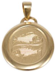 Ékszershop Halak mattított ovális arany medál (1331906)