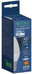V-TAC CREE SMD 4.5W E14 természetes fehér C37 LED gyertya égő - SKU 21425816 (21425816)
