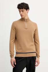 KARL LAGERFELD pulóver gyapjúkeverékből könnyű, barna, félgarbó nyakú, 554305.655021 - barna M