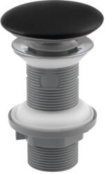 CeraStyle Klikk - klakk leeresztő - MATT FEKETE - porcelán - túlfolyó NÉLÜLI mosdókagylóhoz - 5/4" - Ø 73 mm (BD05803080214531)
