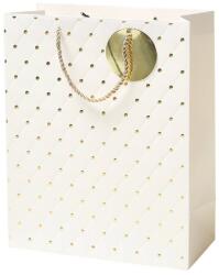Rössler ajándéktasak (26x32x12 cm) fehér, arany pöttyös, Look&Feel (13661656000)