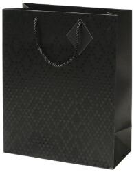 Rössler ajándéktasak (26x32x12 cm) fekete, rombusz mintával, Look&Feel (13661660000)