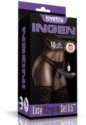 Lovetoy Vibrating Easy Strapon Set 8.5" Black