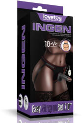Lovetoy Vibrating Easy Strapon Set 7.0'' Black