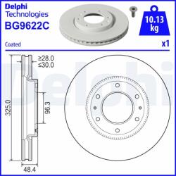 DELPHI Brzdový kotúč DELPHI BG9622C (BG9622C)