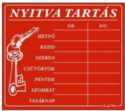 Gungl Dekor Piktogram Nyitva tartás /számokkal/ 7 napos piros (010/ 1P)