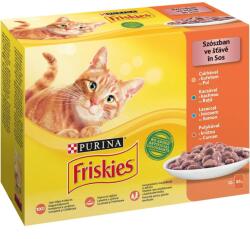 Friskies Szószos Macskaeledel Multipack - Csirke, Lazac, Kacsa, Pulyka (12×85 g)