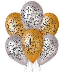 GoDan S. A Lufi, ezüst, arany , 30 cm, Happy New Year 6 db/cs, prémium